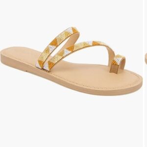 NWT Splendid Capri Beaded Sandal in Multi Neutral, sz 8.5